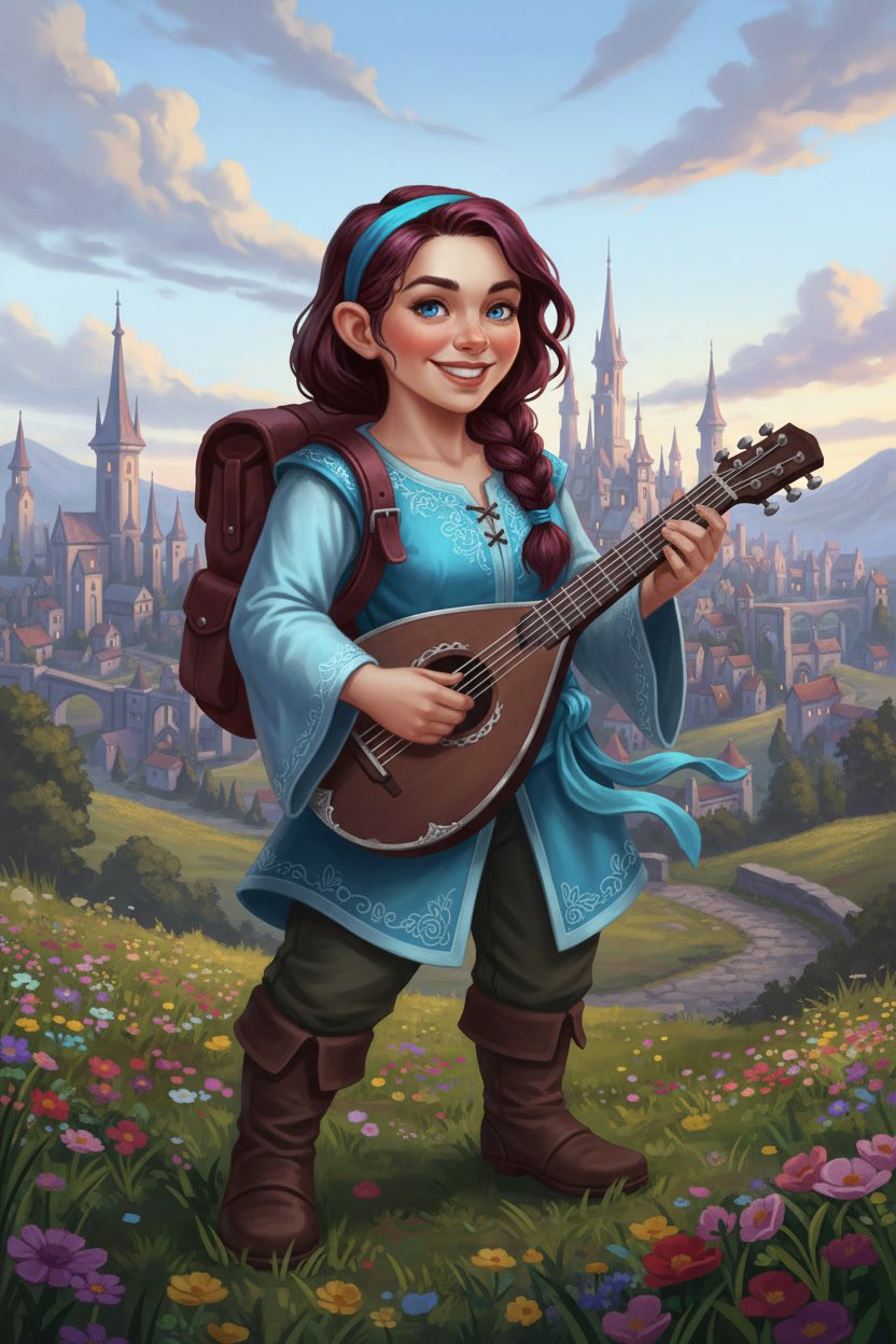 Female Halfling Bard Pathfinder Kingmaker portrait