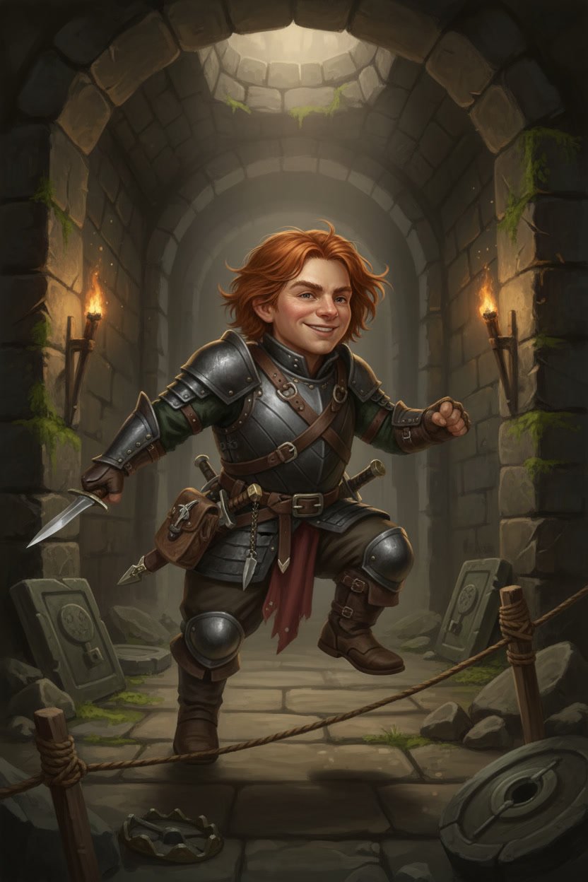 Male Halfling Rogue Pathfinder Kingmaker portrait