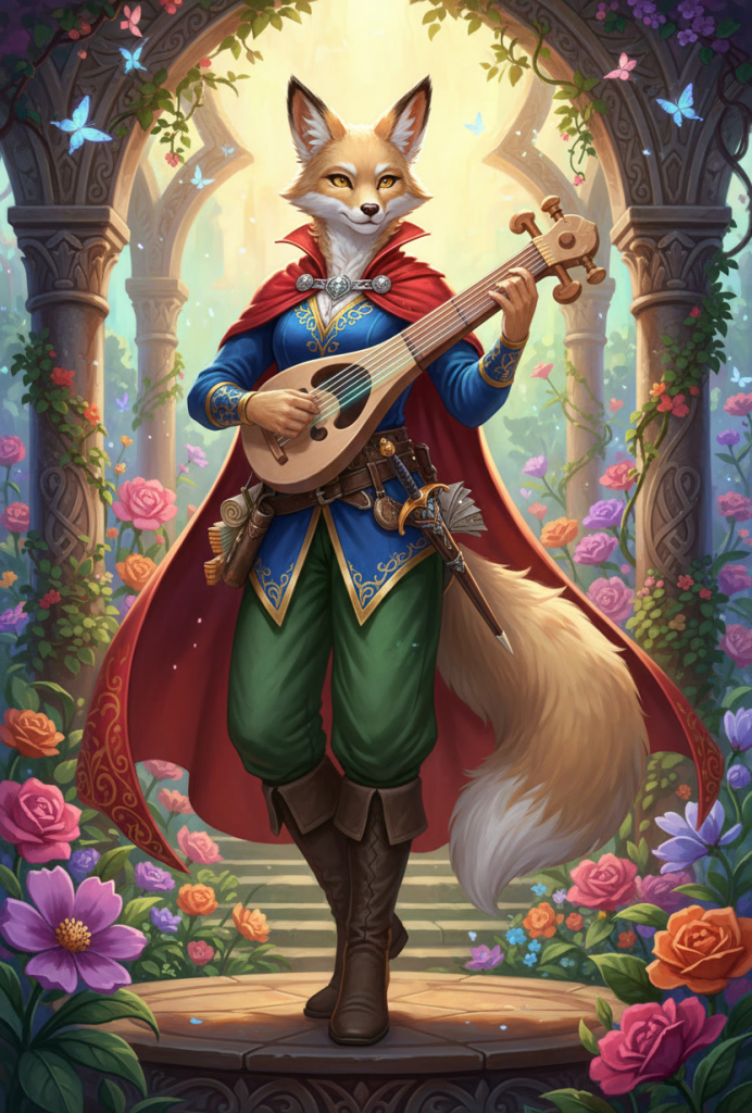 Female Kitsune Bard Pathfinder Wrath of the Righteous portrait