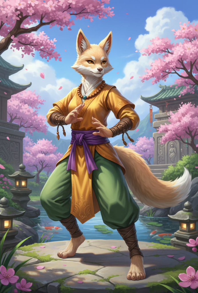 Female Kitsune Monk Pathfinder Wrath of the Righteous portrait