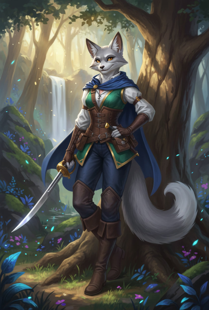 Female Kitsune Rogue Pathfinder Wrath of the Righteous portrait