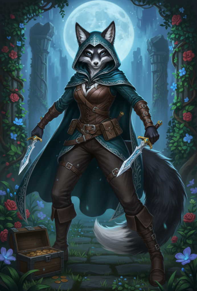 Female Kitsune Rogue Pathfinder Wrath of the Righteous portrait