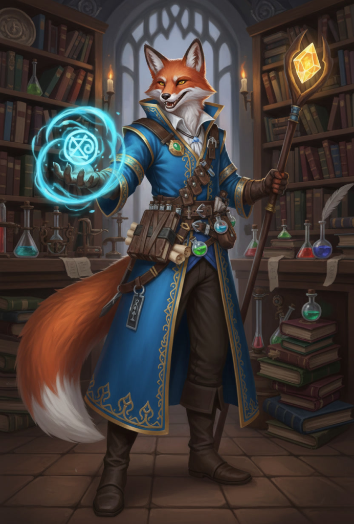 Male Kitsune Alchemist Pathfinder Wrath of the Righteous portrait