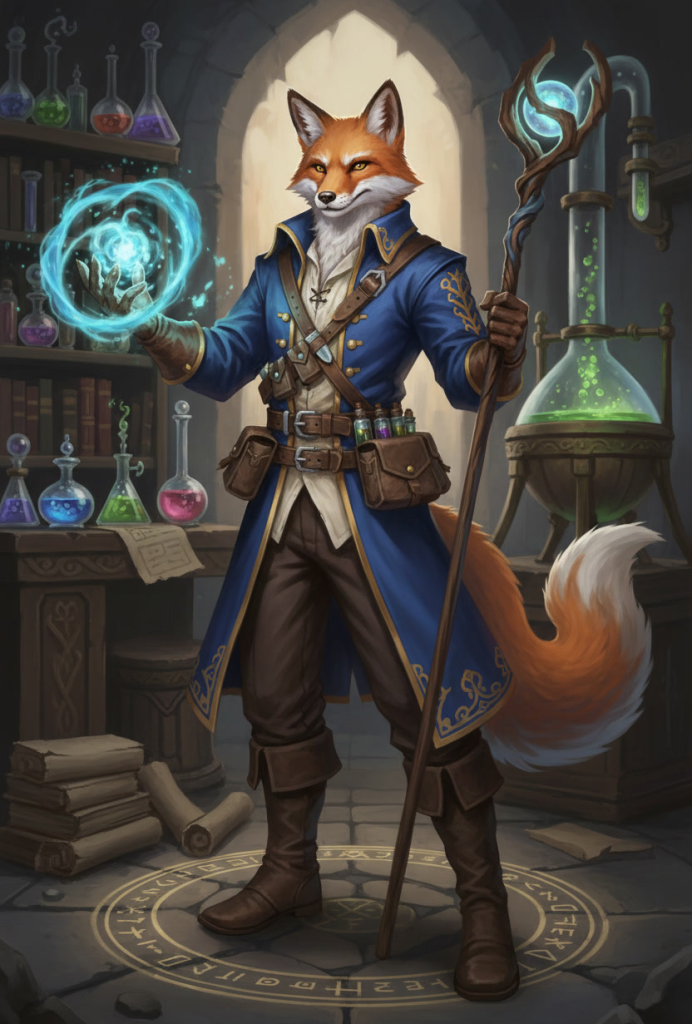 Male Kitsune Alchemist Pathfinder Wrath of the Righteous portrait