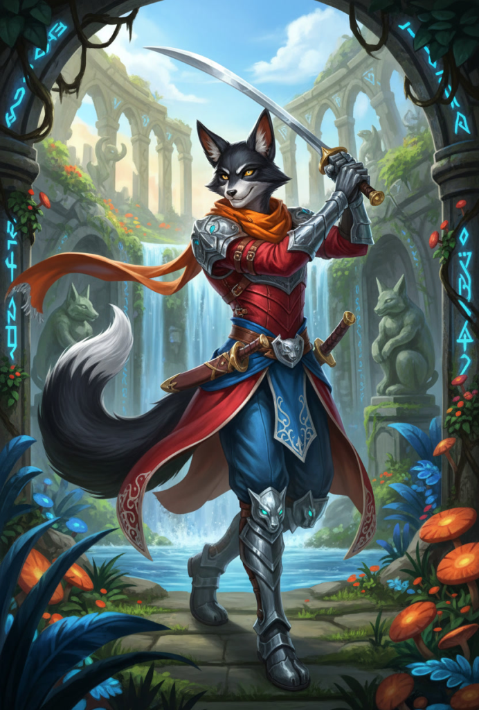 Male Kitsune Fighter Pathfinder Wrath of the Righteous portrait