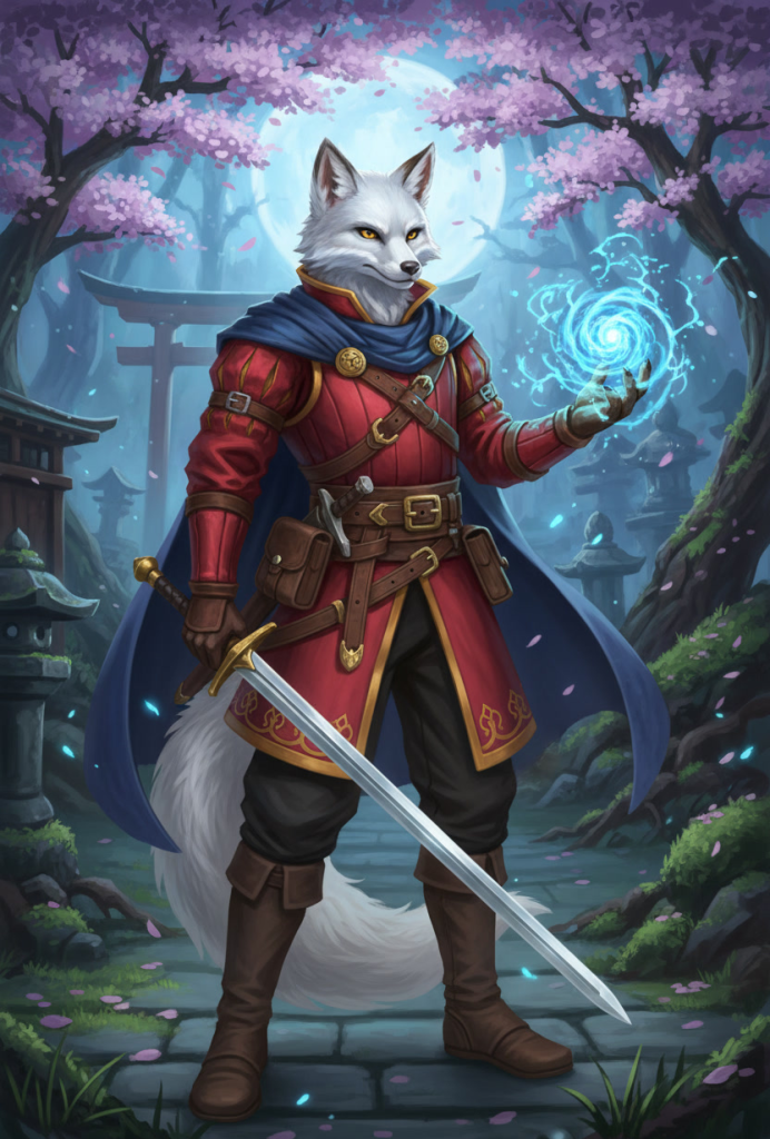 Male Kitsune Magus Pathfinder Wrath of the Righteous portrait