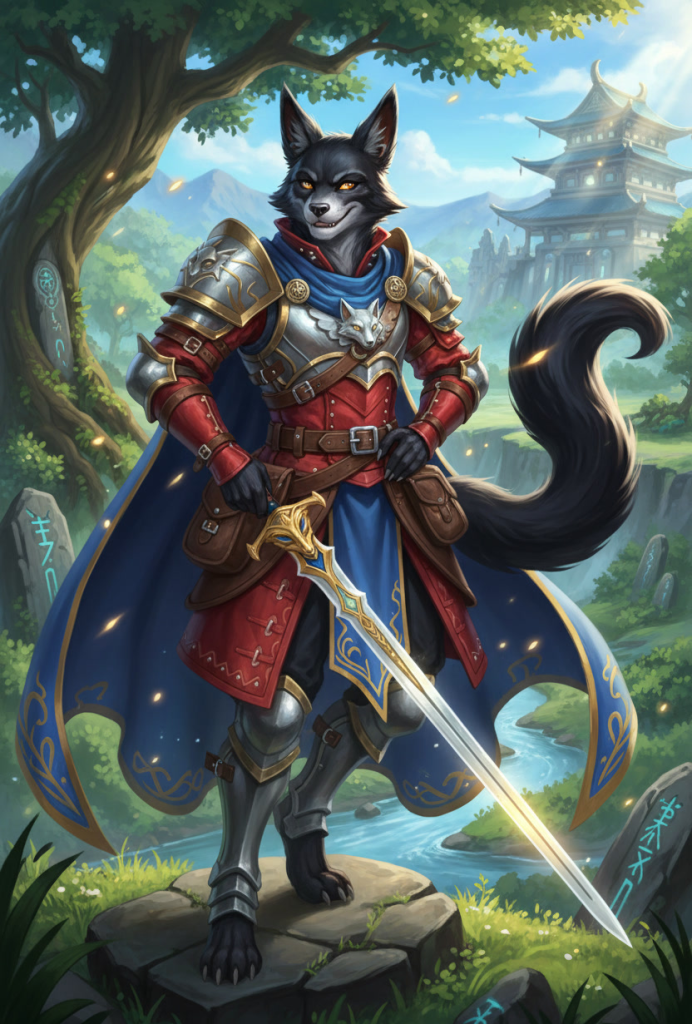 Male Kitsune Paladin Pathfinder Wrath of the Righteous portrait