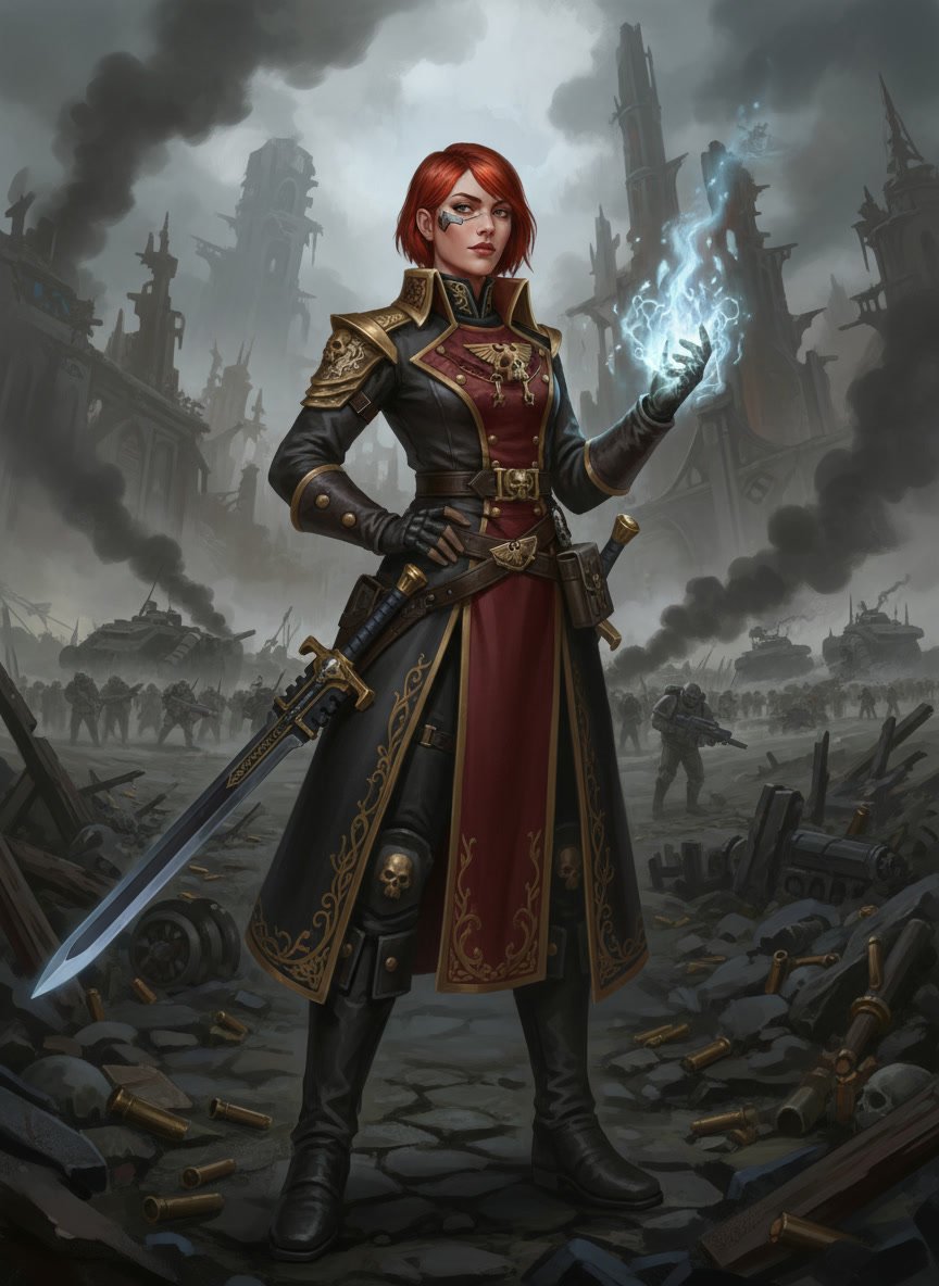 Female Officer Warhammer 40k Rogue Trader portrait