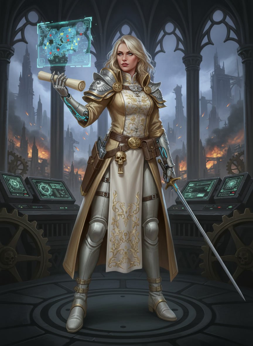 Female Officer Warhammer 40k Rogue Trader portrait
