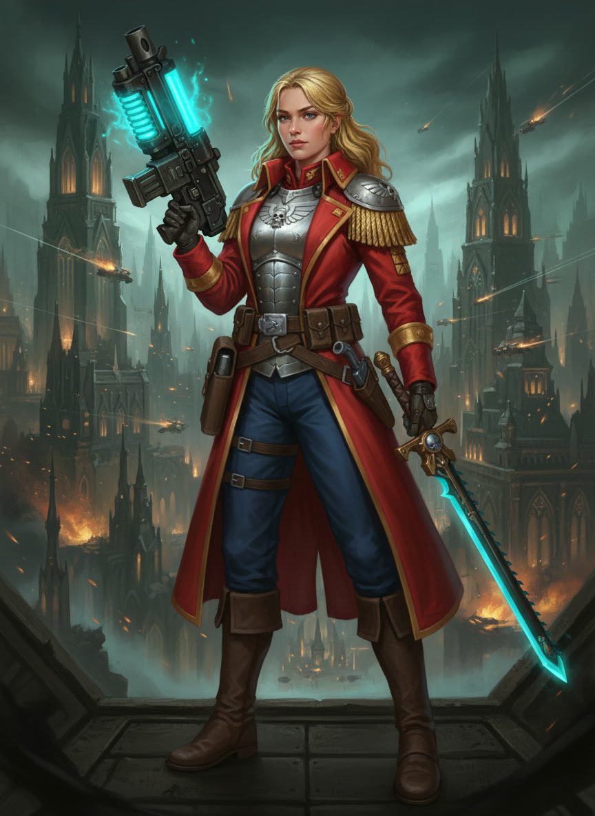 Female Officer Warhammer 40k Rogue Trader portrait