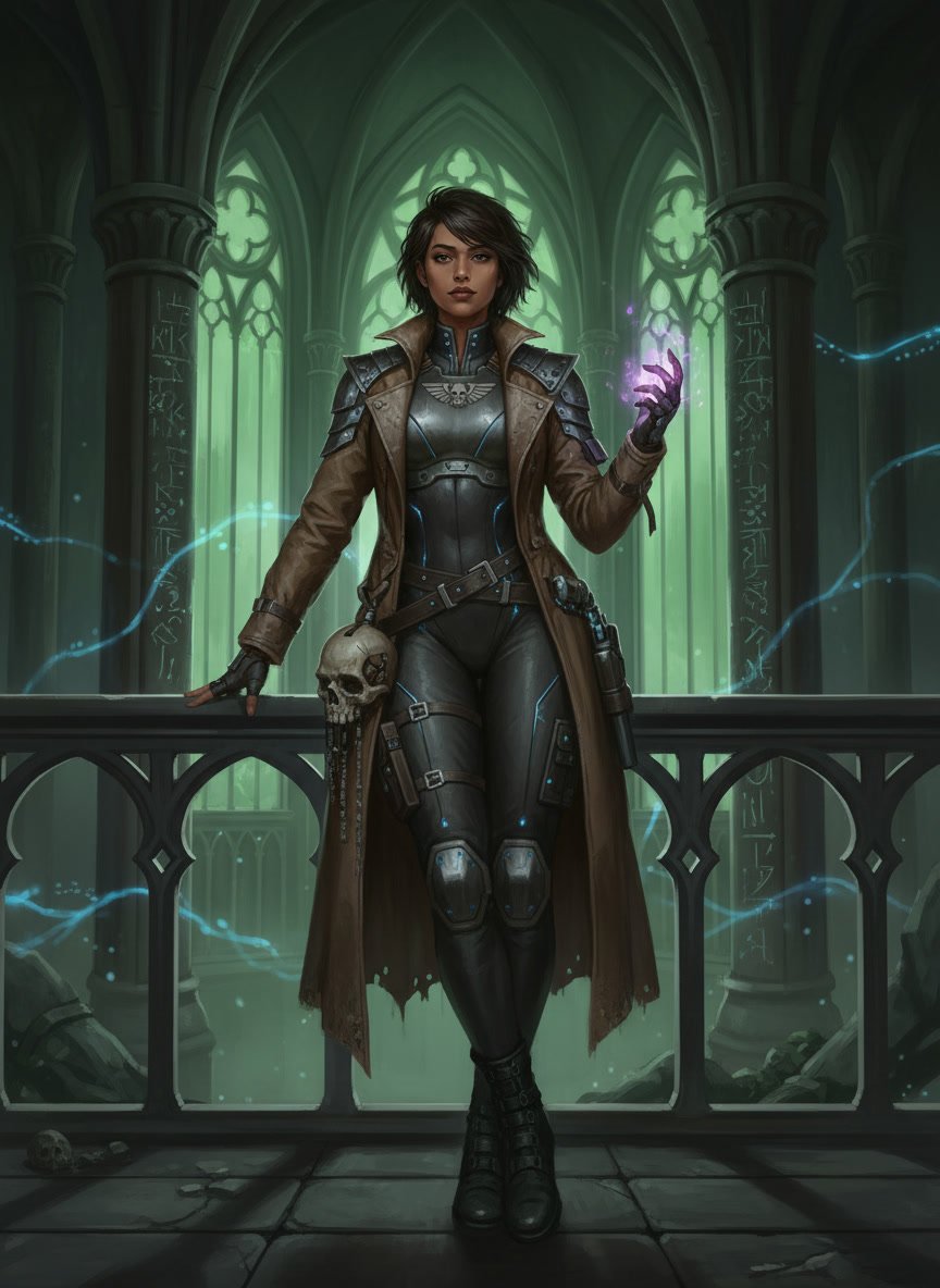 Female Operative Warhammer 40k Rogue Trader portrait