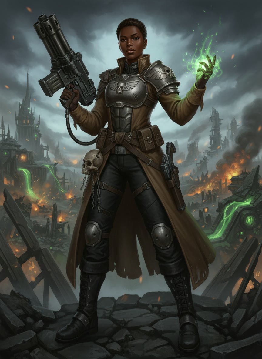 Female Operative Warhammer 40k Rogue Trader portrait