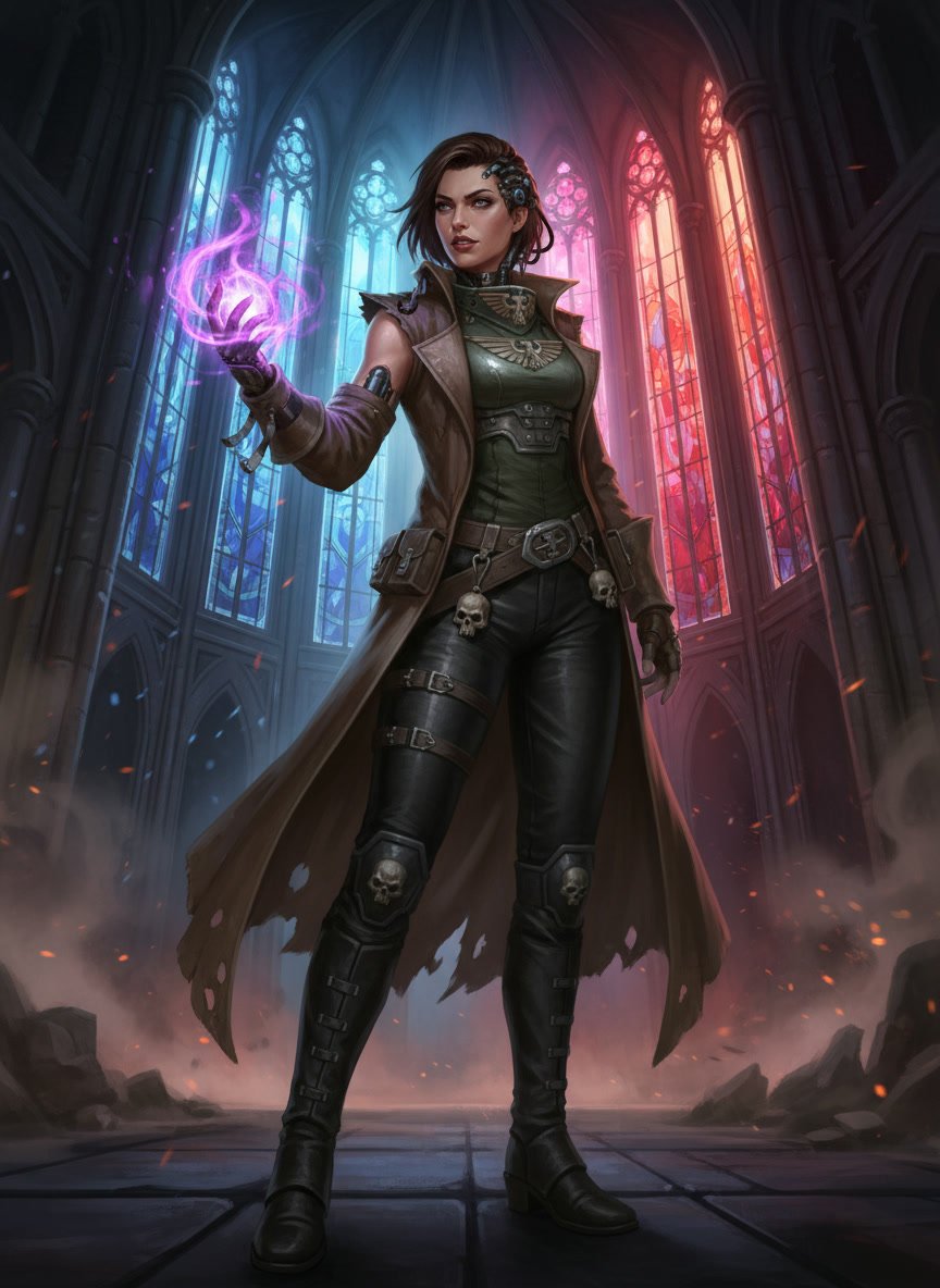 Female Operative Warhammer 40k Rogue Trader portrait