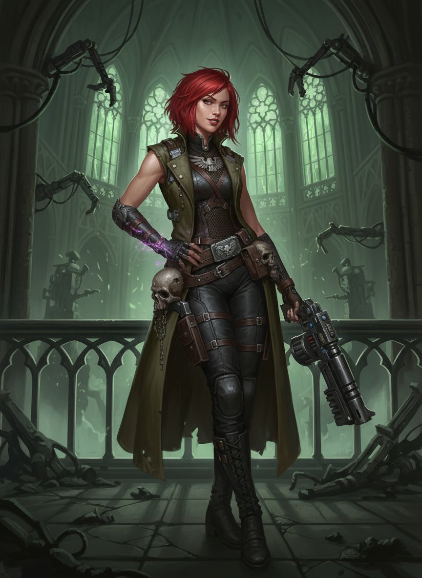 Female Operative Warhammer 40k Rogue Trader portrait