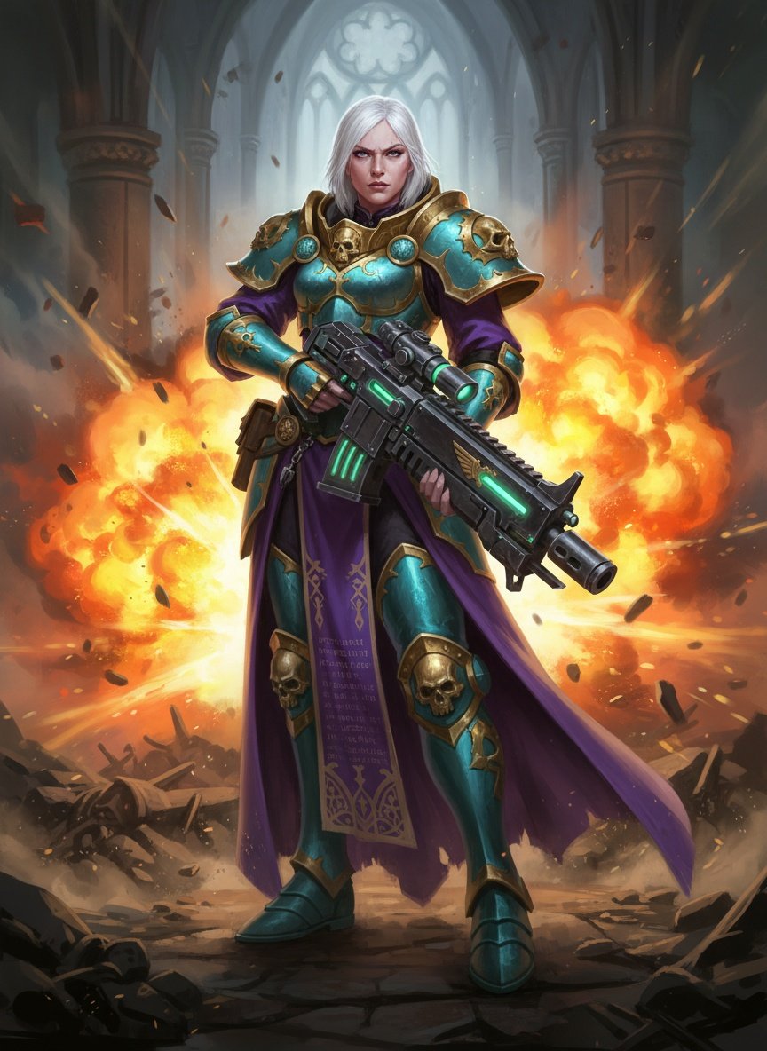 Female Soldier Warhammer 40k Rogue Trader portrait