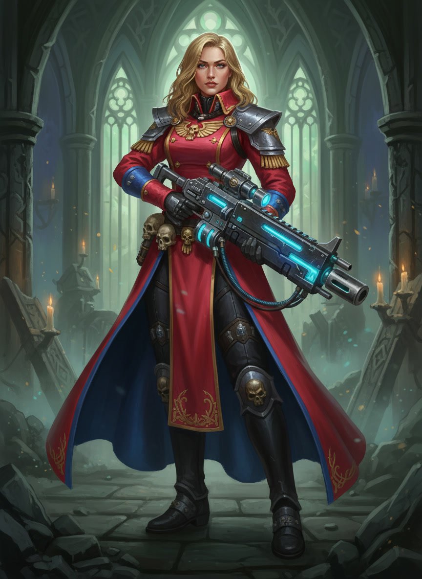 Female Soldier Warhammer 40k Rogue Trader portrait
