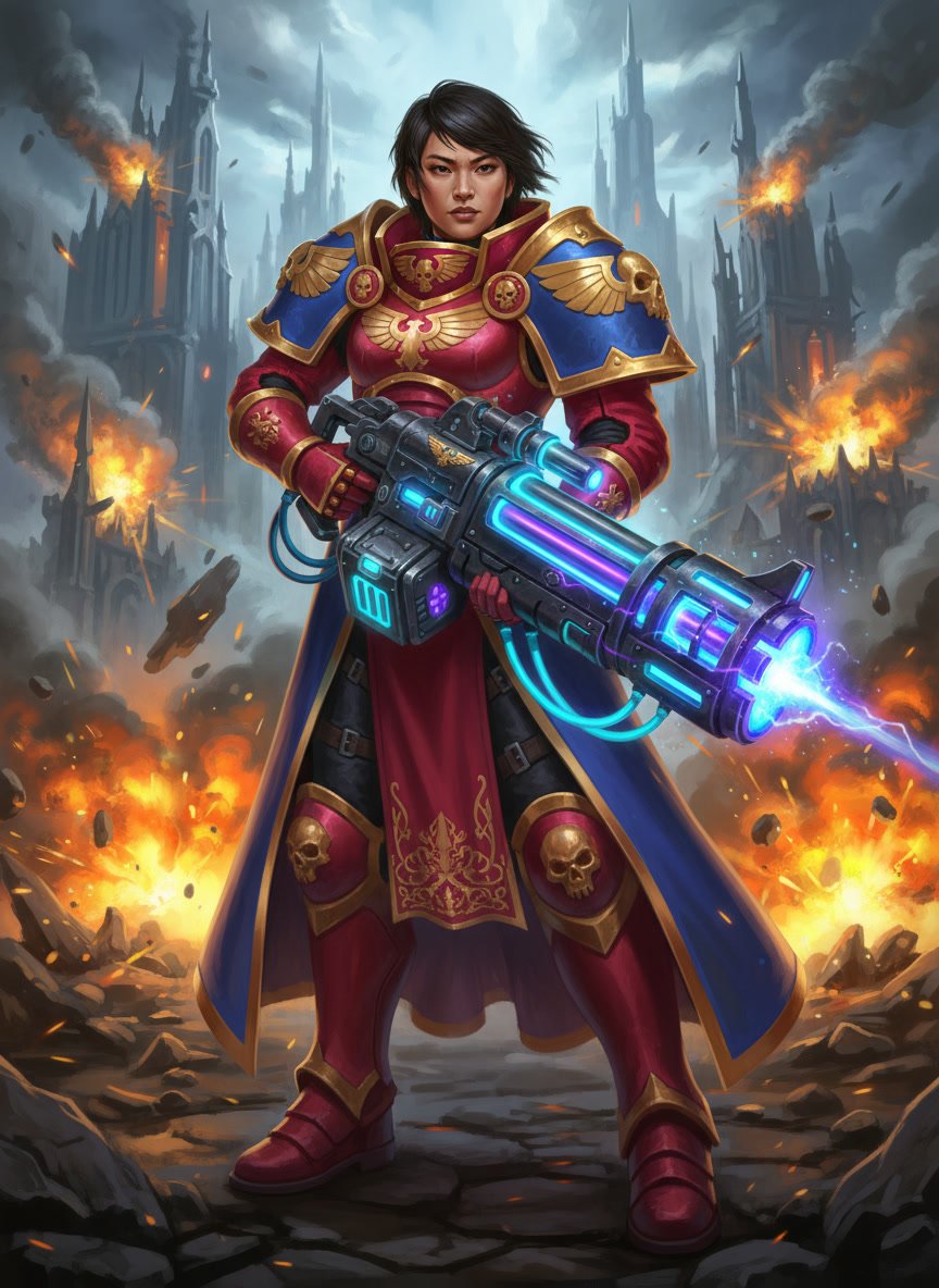 Female Soldier Warhammer 40k Rogue Trader portrait
