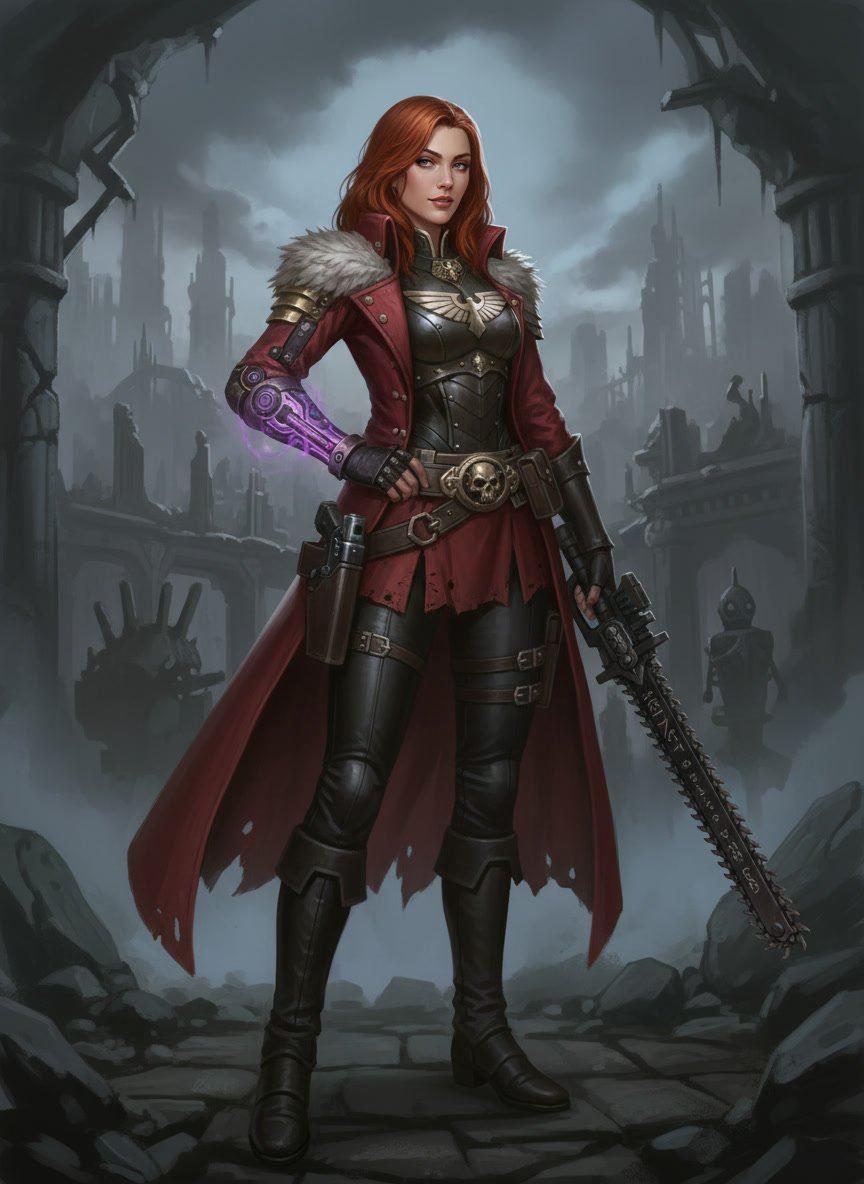Female Warrior Warhammer 40k Rogue Trader portrait