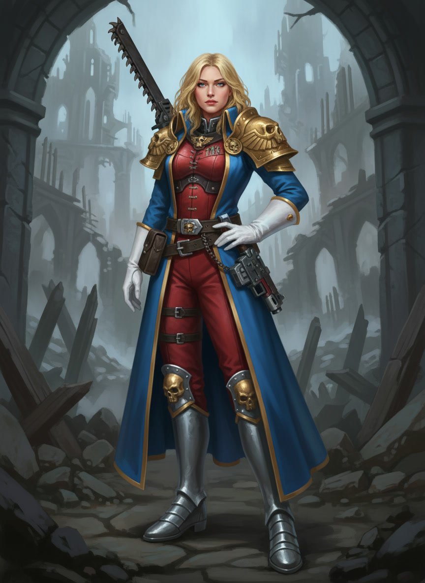 Female Warrior Warhammer 40k Rogue Trader portrait
