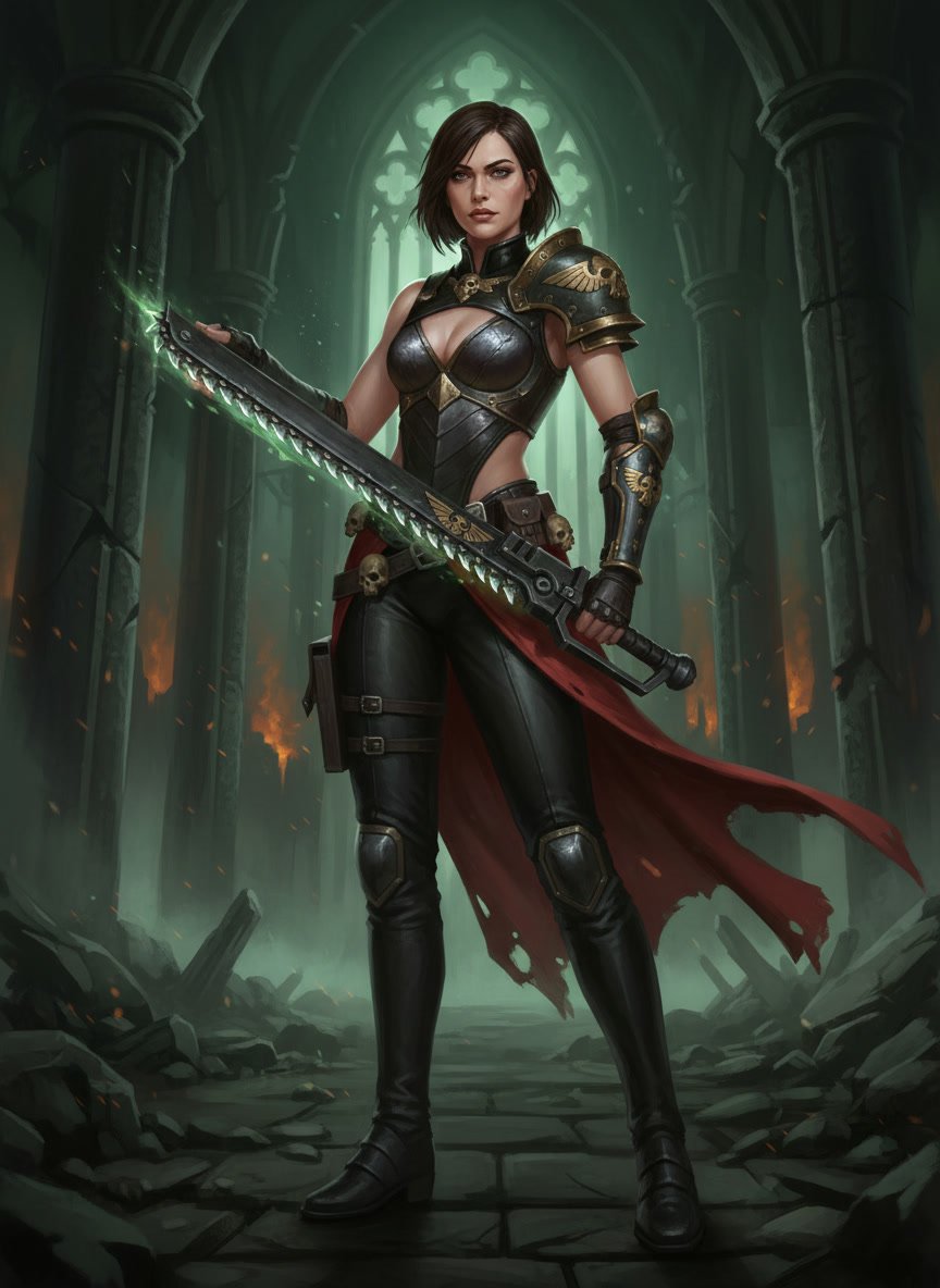 Female Warrior Warhammer 40k Rogue Trader portrait