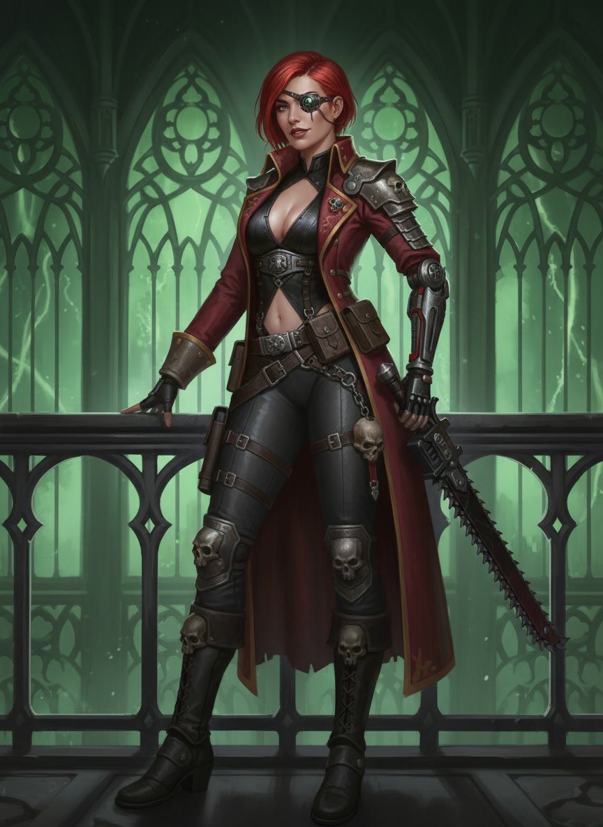 Female Warrior Warhammer 40k Rogue Trader portrait
