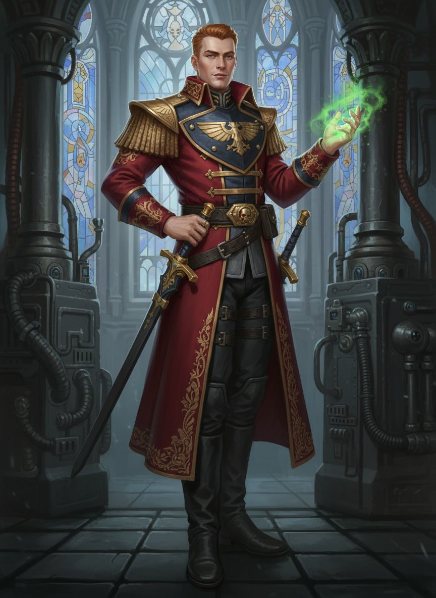 Male Officer Warhammer 40k Rogue Trader portrait