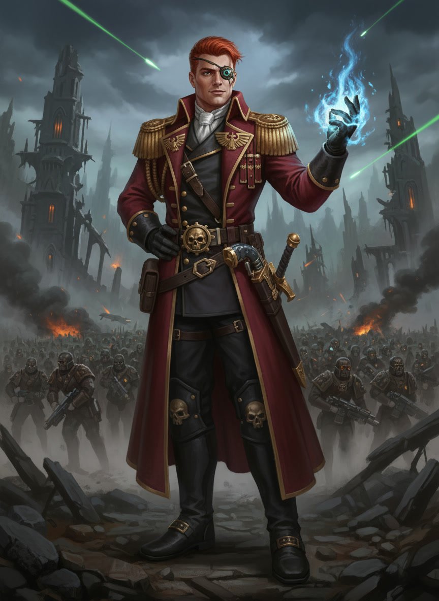 Male Officer Warhammer 40k Rogue Trader portrait