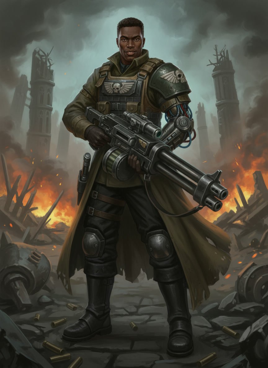 Male Soldier Warhammer 40k Rogue Trader portrait