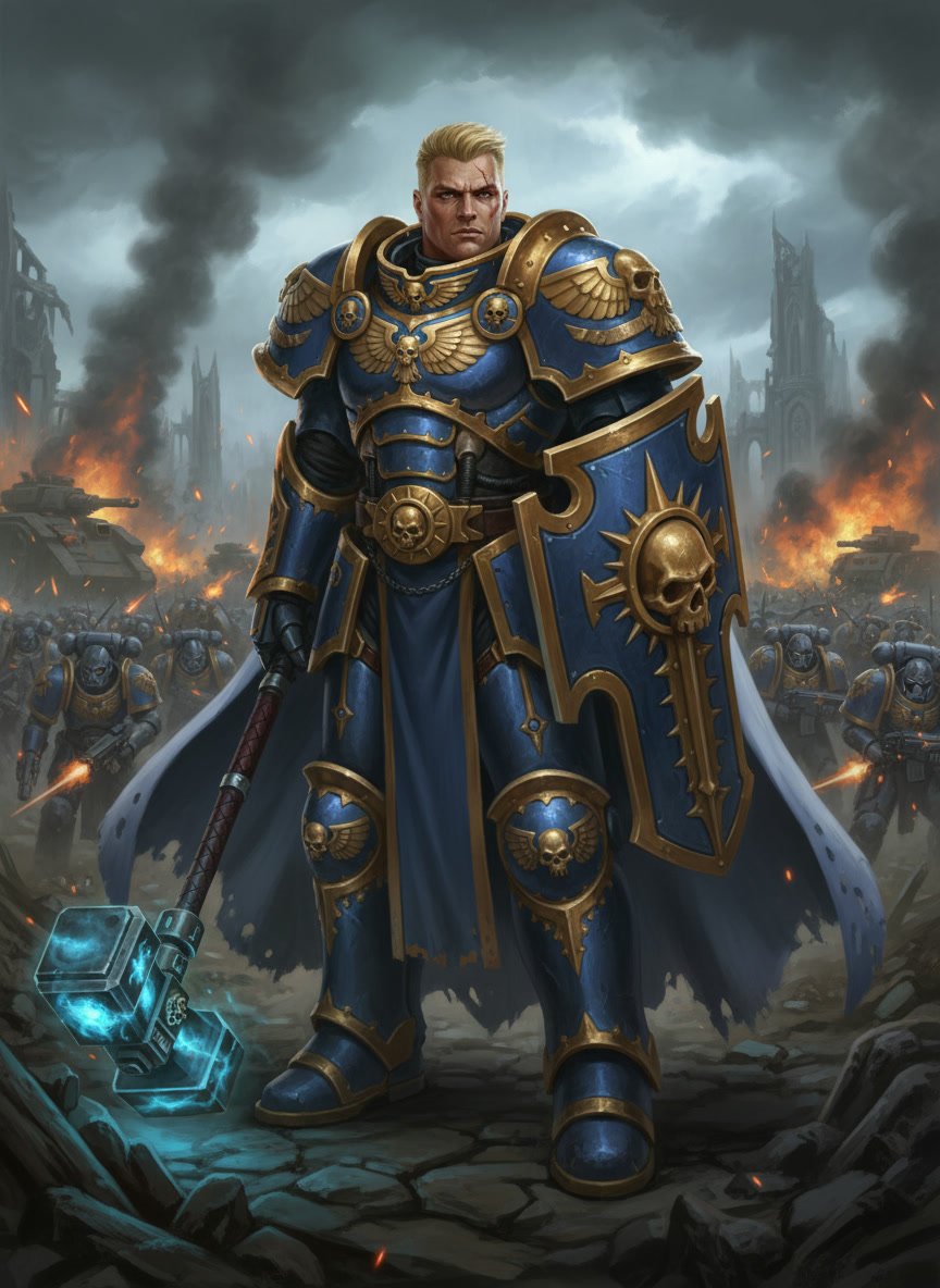 Male Warrior Warhammer 40k Rogue Trader portrait