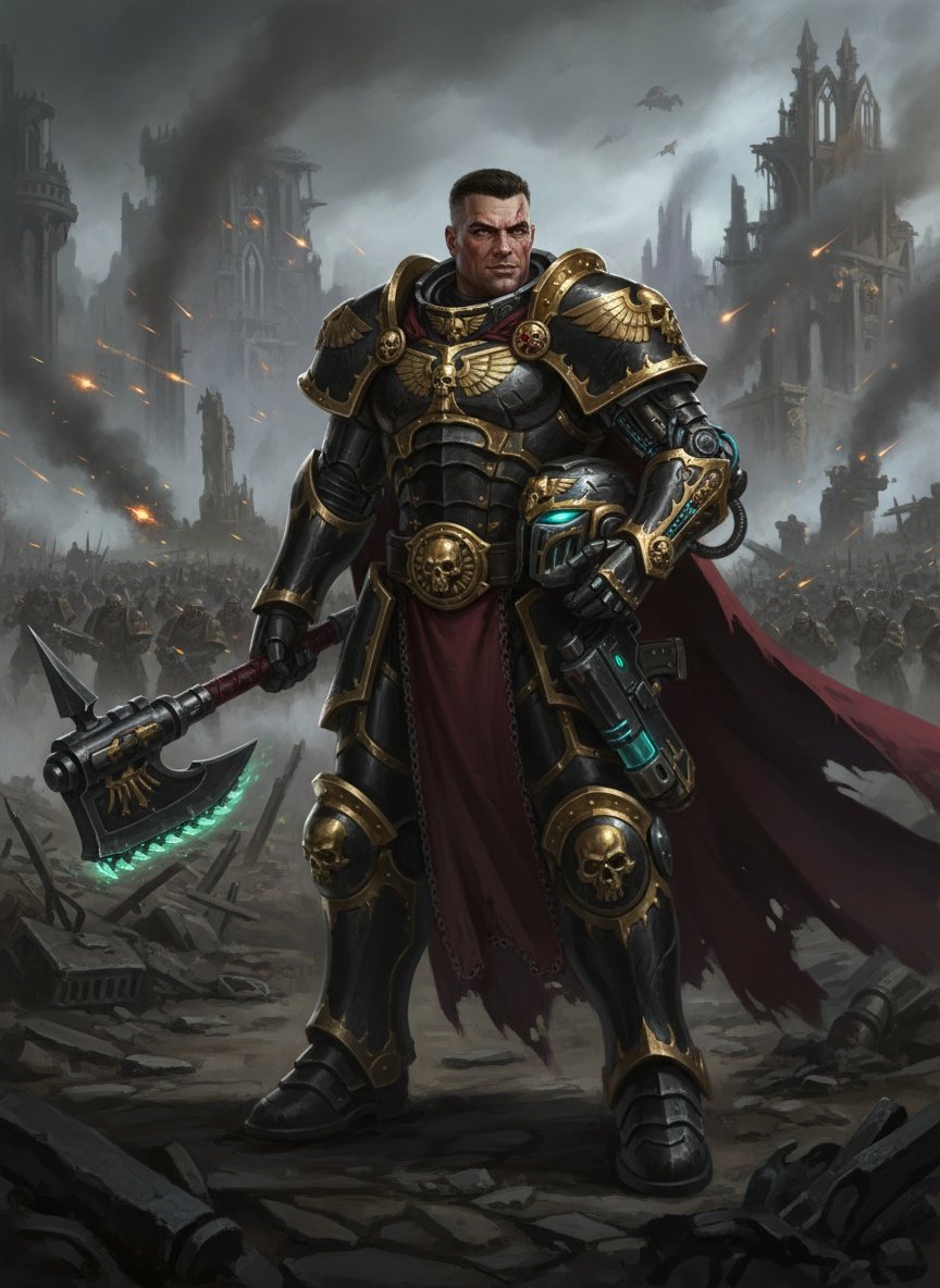Male Warrior Warhammer 40k Rogue Trader portrait