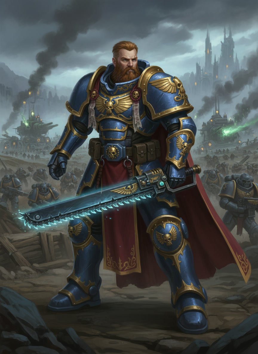 Male Warrior Warhammer 40k Rogue Trader portrait